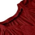 thumbnail image 5 of Summer Jumpsuits for Women Casual Cotton V Neck Short Sleeve Button-Down Loose Fit Rompers with Pockets Wine S, 5 of 9