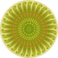 thumbnail image 1 of Ahgly Company Tapis d'Intérieur Rond Lavable en Machine Transitionnel Jaune Vif, 4 Pieds Rond, 1 of 7