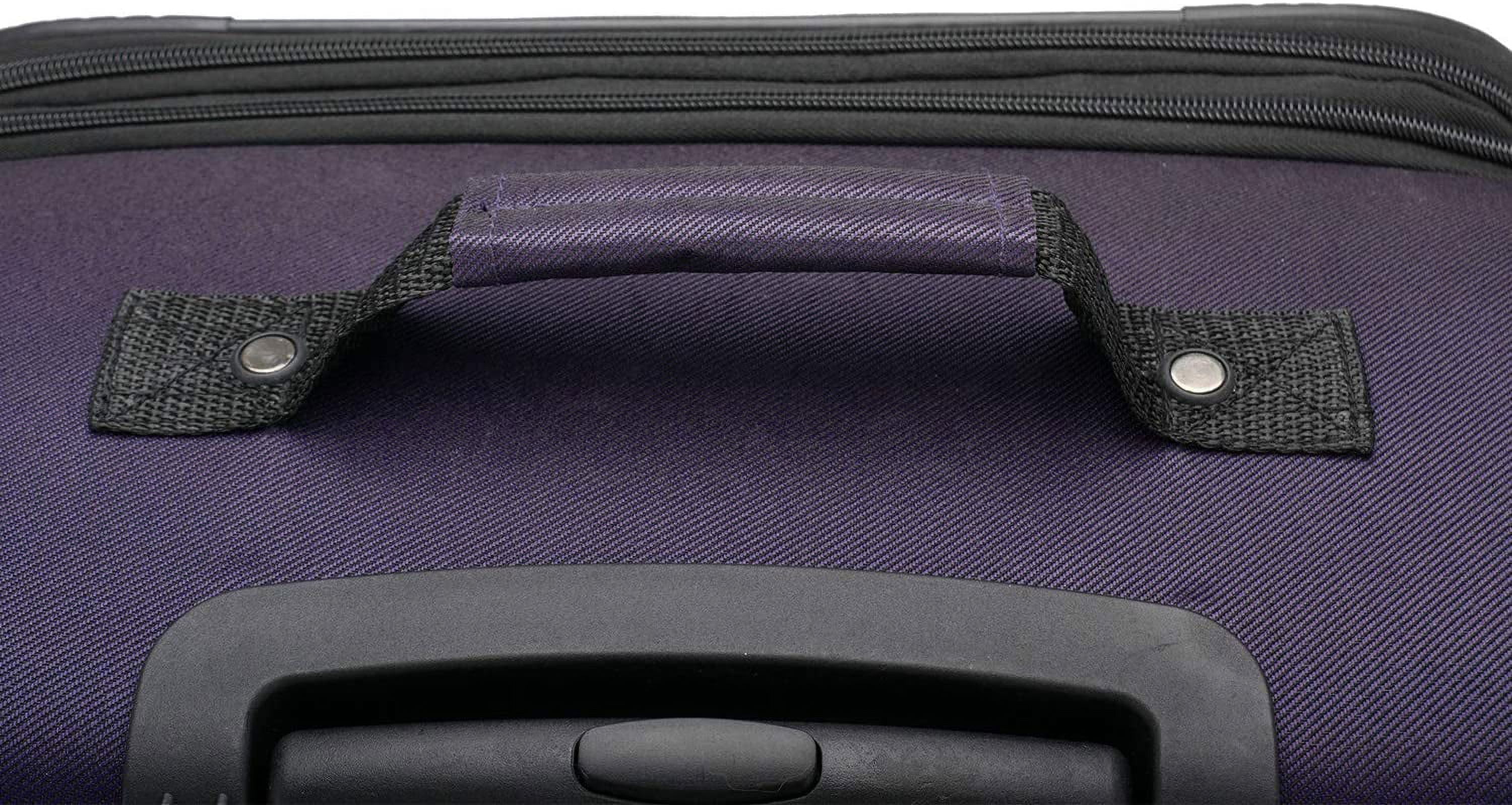 U.S. Traveler Aviron Bay Expandable Softside Luggage with Spinner Wheels, Purple, 22" Carry-on