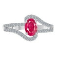 thumbnail image 5 of Mauli Jewels Engagement Rings for Women 1.35 Carat Created Ruby and Diamond Wedding Engagement Ring 4-Prong 10k Solid White Gold, 5 of 6