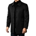 thumbnail image 4 of LYSMORA 2026 Men's Lapel Collar Mid Length Wool Blend Coat, Button Front Flap Side Pockets Loose Fit Fall Winter Warm Business Casual Outerwear, 4 of 6