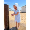 thumbnail image 5 of BemeyourBBs Kids Toddler Baby Girl Boy Terry Swim Cover Up Summer Beach Swimsuit Coverups Wearable Beach Towels For Kids Zip Up Short Sleeve Striped Hooded Bathing Suit Cover Up One Piece Swimsuits, 5 of 9