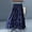 Blue, variant on Floral Mesh Mid Length Skirt Women's Double Layer Mesh Three Dimensional Flower Mid Length Skirt High Waisted Romantic Flowy Event Wear Mesh Skirt