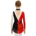 thumbnail image 2 of TSSOE Figure Ice Skating Dress for Girls Long Sleeve Skirted Leotard Sparkly Ballet Dance Dress for Performance Red 8, 2 of 5