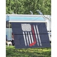 thumbnail image 4 of 4th of July RV Awning Sun Shade Screen 9'X15.3' American Flag Mesh Sunscreen Red Blue Hockey Sports Awning Shade Screen with Zipper UV Blocker Completed Kits for RV Motorhome Camper Trailer, 4 of 7