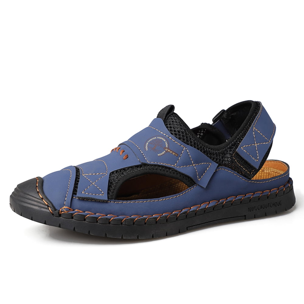 Tot stand brengen weer Gedeeltelijk Lopsie men's summer hand sewn outdoor sandals lightweight and stable grip  blue sandals US size 9 - Walmart.com