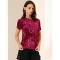 thumbnail image 4 of Día de San Patricio Camiseta Terciopelo Sólida Casual De Manga Corta Con Cuello Redondo Para Mujer Rojo XS, 4 of 6