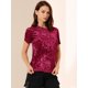 thumbnail image 4 of Día de San Patricio Camiseta Terciopelo Sólida Casual De Manga Corta Con Cuello Redondo Para Mujer Rojo XS, 4 of 6