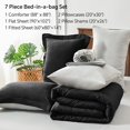 thumbnail image 2 of Queen Comforter Set 7 Pieces Bed in A Bag - Soft Microfiber Reversible Black Bed Set with Comforters, Sheets, Pillowcases & Shams, 2 of 6