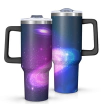 Galaxy 40oz Tumbler with Handle and Straw, Large Capacity Travel Cup for Hot & Cold Drinks, Double Walled Vacuum Insulated Cup,Birthday Thanksgiving Christmas Gifts for Women Girls, Starry