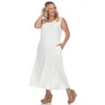 thumbnail image 2 of White Mark Robe Midi à Étages à Encolure Dégagée pour Femme, 2 of 5
