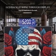 thumbnail image 3 of High Precision Body Weight Scale Smart Bathroom Scales with Large LCD Display(400lbs),Decorative for Bedroom-Skull With American Flag On Top, 3 of 4