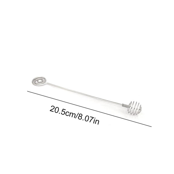 Rkxzt Honey Stirrer Stainless Steel Stirring Spoon for Coffee and Milk Powder 8.07"White Metal Stir Stick 1 Count Kitchen Dining