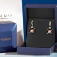 thumbnail image 5 of Gem Stone King 925 Silver and 10K Yellow Gold Brown Smoky Quartz and Moissanite and White Lab Grown Diamond Dangle Earrings for Women | 12.71 Cttw | Gemstone Birthstone | Cushion Checkerboard 12MM, 5 of 6