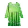 thumbnail image 5 of Posijego Girls Clover Printed Dress St Patrick's Day Dress Crew Neck Long Sleeve Spring Dresses for Girls, 5 of 6