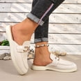 thumbnail image 4 of Pandaie Penny Loafers for Women Comfortable Slip on Suede Loafer Mules Closed Toe Backless Slides Business Casual Dress Flats Shoes White Size 9.5, 4 of 9