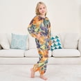 thumbnail image 6 of Fluffy Pajamas Set Fuzzy Winter Warm Pj Sets Pullover Tops and Long Pants Abstract Watercolor Flower Painting Medium, 6 of 8