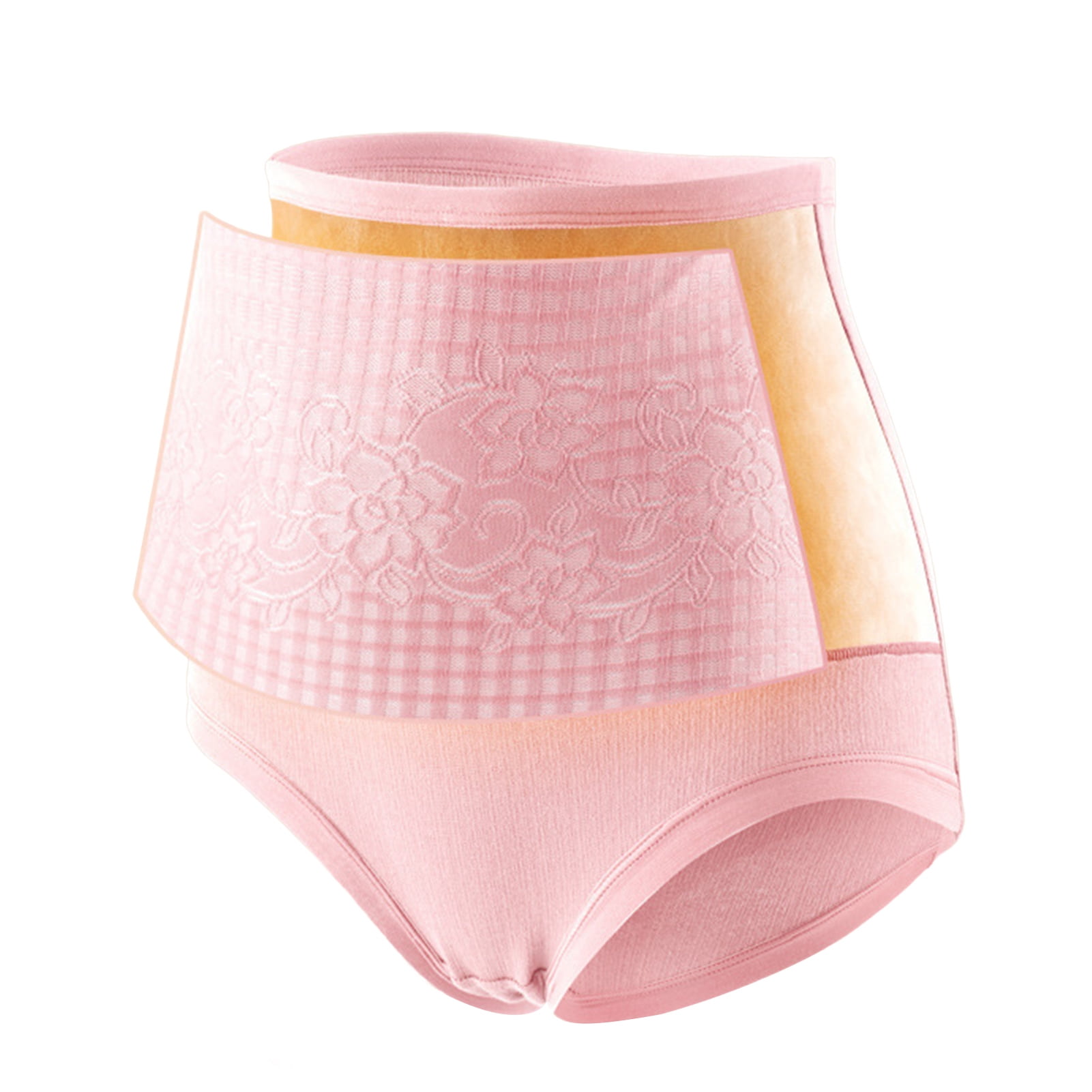 Kripyery Women Winter Underpants Flower Print Belly Control Elastic