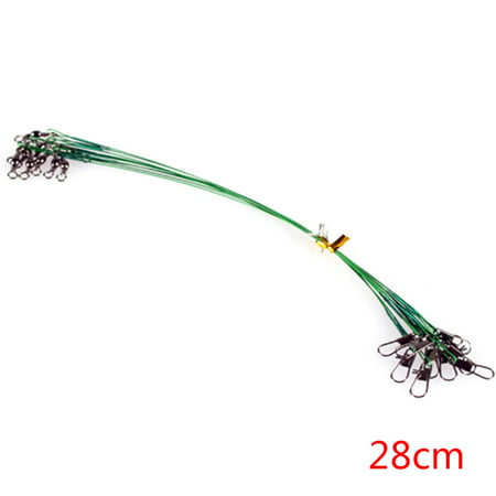 10pcs Fishing Wire Leaders Stainless Steel Braided Trace Spinning Leader Rigs Steel Wire Fishing
