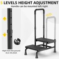 thumbnail image 3 of 2 Step Stool with Handle for Elderly, Heavy Duty Step Stool with Adjustable Handrail, Non-Skid Platform and 4 Fixing Buckle, Bed Steps for High Beds for Adults, Seniors, Hold up to 400LBS, 3 of 7