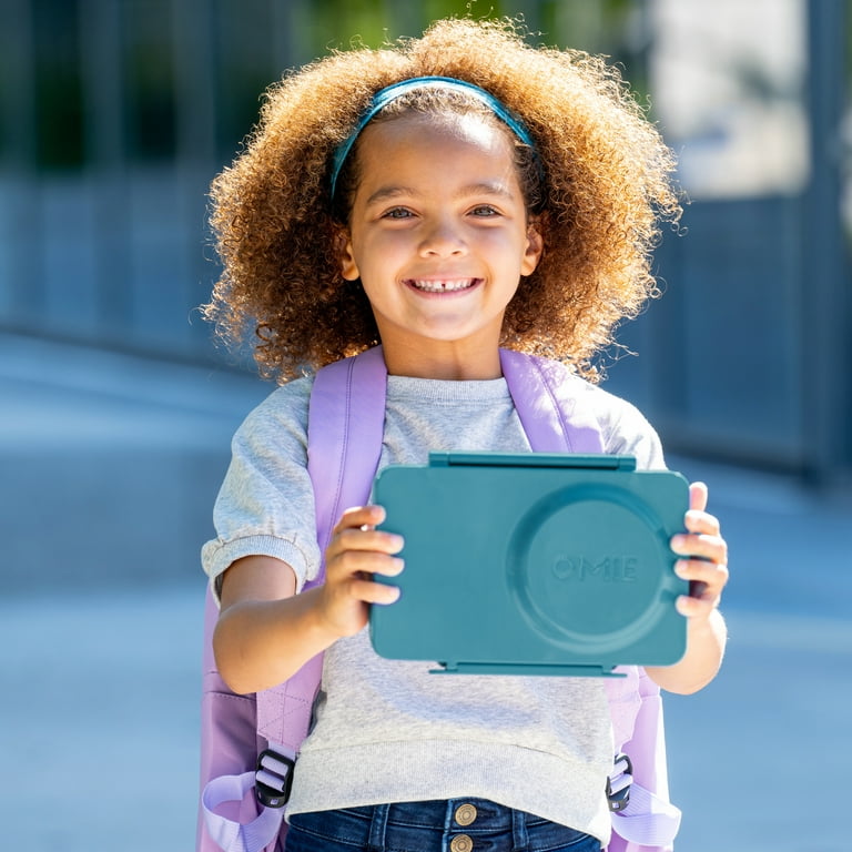 Omie, Insulated Bento Lunch Box, UP with 12oz Thermos, Teal Green