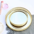 thumbnail image 2 of Golden Mirror Decorative Vintage Metal Plate Vanity Display Tray 25cm, 2 of 9
