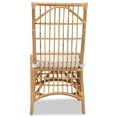 thumbnail image 5 of Baxton Studio Rose Modern Bohemian White Fabric Upholstered and Natural Brown Rattan Dining Chair, 5 of 7