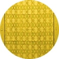 thumbnail image 1 of Ahgly Company Indoor Round Abstract Yellow Modern Area Rugs, 4' Round, 1 of 4
