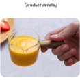 thumbnail image 3 of 50ml Mini Glass Measuring Cup Single Spout Coffee Measuring Cup Coffee Shot Glass with Wooden Handle for Milk Cream, 3 of 8