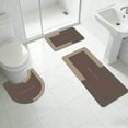 thumbnail image 5 of Brown Bathroom Rug Set 3-Piece Brown Bathroom Rug Set, Quick Dry Diatomaceous Earth Toilet Rug with Non-Slip Back, Absorbent Shower Mat, Contour Bath Mat, Machine Washable for Bathroom Floor, 5 of 9