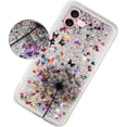 thumbnail image 2 of Glitter Case for iPhone 16, iPhone 16 Liquid Case Cute Pink Moving Liquid Floating Sparkle for Girls Women Clear Soft TPU Protective Cover for iPhone 16 6.1 inch Dandelion, 2 of 8