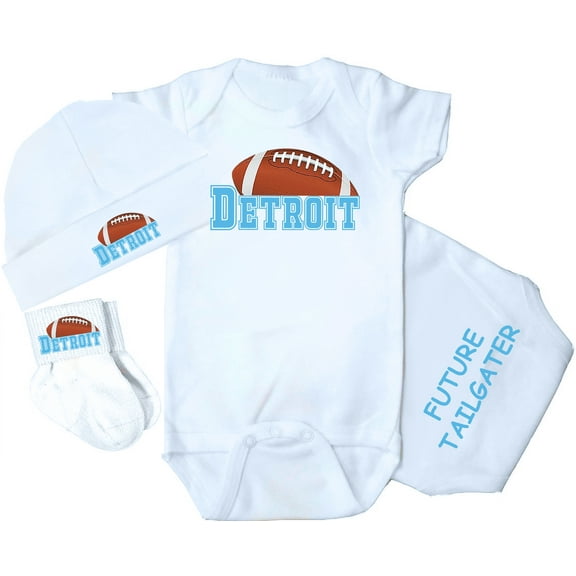 Future Tailgater 3-Piece Baby Bodysuit Set for Detroit Fans