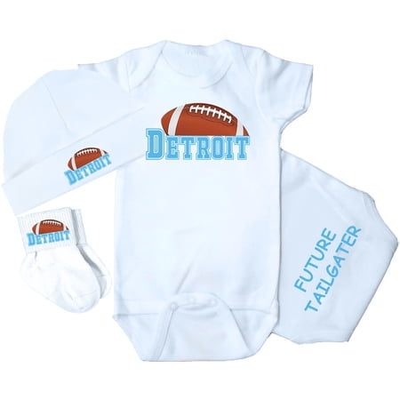 Future Tailgater 3-Piece Baby Bodysuit Set for Detroit Fans