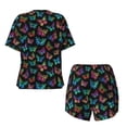 thumbnail image 5 of Picia Multicolored Butterflies Pajamas Sets for Women Soft Short-Sleeved Pjs with Lounge Shorts Two Piece Sleepwear-Small, 5 of 9