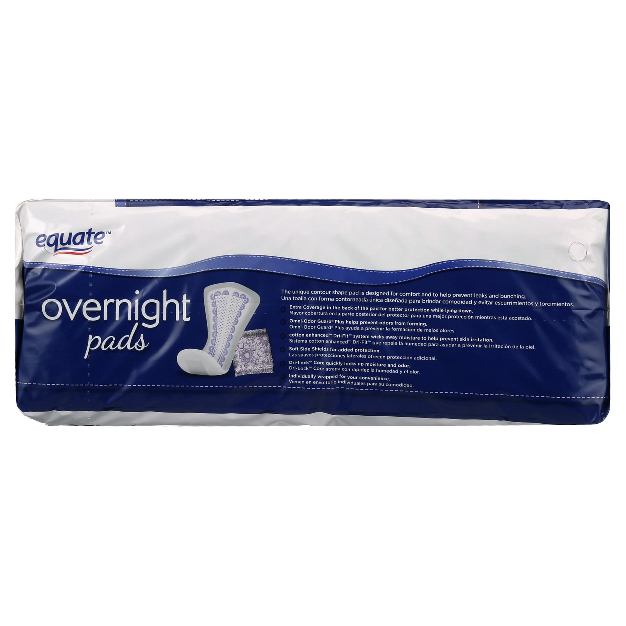 Equuate Options Women's Incontinence Pads, Unscented, Overnight (120 Count)
