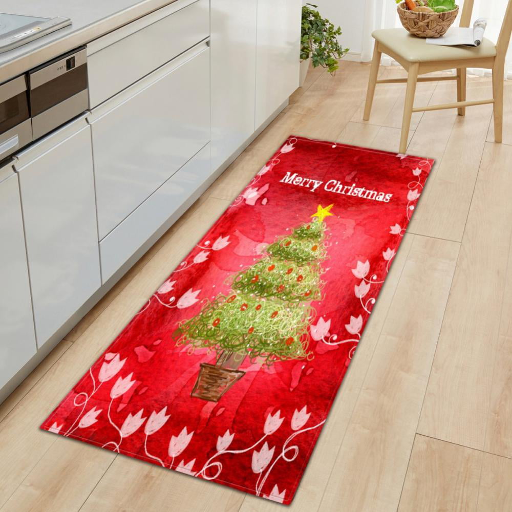 Christmas Snowflake Winter Non-Slip Circular Area Rugs Kitchen Floor Mat Washable Floor Carpet for High Chair Bedroom Living Room Study Playing Round Area Rug 3 Feet 
