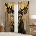 thumbnail image 2 of Homewish Safari Deer Black Out Curtains for Female Men Adults,Woodland Animal Curtains Pack of 2 (42x63 Each),Graffiti Splash Bedroom Curtains,Ultra Soft Home Decor, 2 of 6