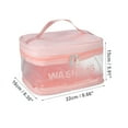 thumbnail image 2 of 1 Pc Women Convenient Square Makeup Bag for Vacation Camping Business Travel Pink, 2 of 4