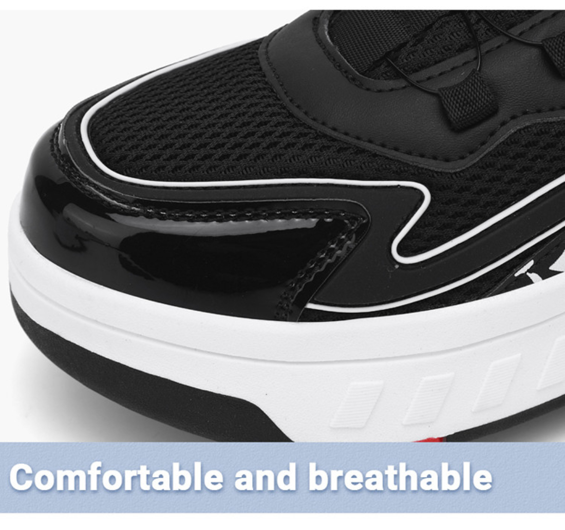 OnyxTrek LED Roller Skate Shoes for Kids Boys Girls Light Up Roller Sneakers with Detachable Wheels Rechargeable Flashing Wheeled Shoes