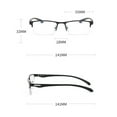 thumbnail image 3 of Mens Fashion Blue Light Blocking Half Rimless Reading Glasses 3.5, Metal Blue Spring Hinge Business Rectangle Readers +3.50, 3 of 5
