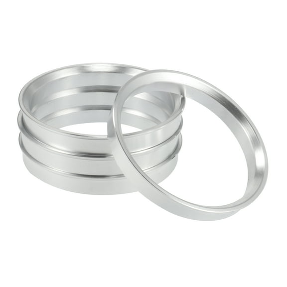 4pcs OD 71.5mm to ID 65.1mm Aluminium Alloy Car Hub Centric Rings Wheel Bore Center Spacer Silver Tone