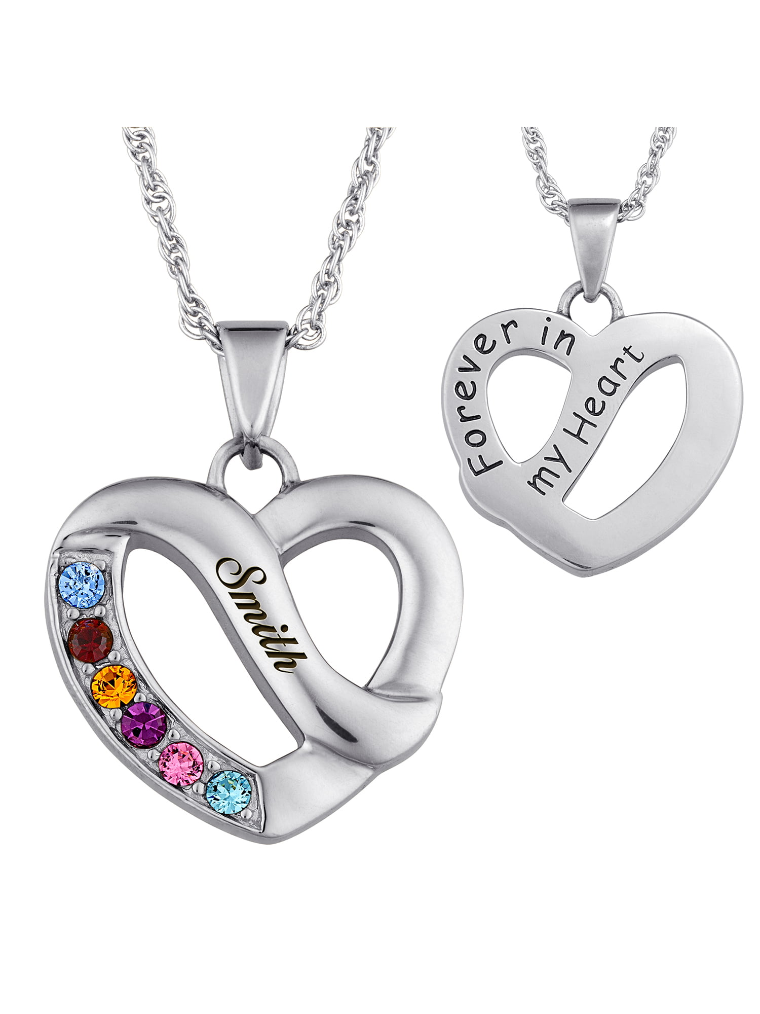 Family Jewelry Personalized Mother's Family Name & Birthstone Heart ...