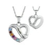 Family Jewelry Personalized Mother's Family Name & Birthstone Heart Necklace