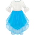 thumbnail image 3 of Girls Dress White And Blue Hi-Lo Party Dancing Pageant 6 Years, 3 of 6