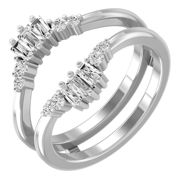 ARAIYA FINE JEWELRY 10K White Gold Lab Grown Diamond Wedding Band Ring (1/2 cttw, D-F Color, VS1 Clarity) Size 6