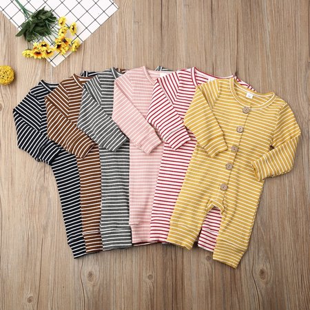 Newborn Infant Baby Boy Girl Fall Winter Clothes Romper Striped Jumpsuit Soft Cotton Outfit Baby Clothing Walmart Canada
