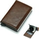 thumbnail image 1 of Slim Wallet for Men - Holder RFID Blocking Minimalist Business Credit Card Wallet with Money Pocket Metal Card Case (Brown), 1 of 5