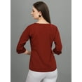 thumbnail image 3 of Prettify Women Straight Regular 3/4th Sleeve Casual Female Red Western Top, 3 of 5