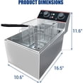 thumbnail image 2 of Bingirl Friteuse Électrique Commerciale de Comptoir en Acier Inoxydable 6 L avec Panier Détachable, Couvercle et Contrôle de Température Réglable - Panier Simple pour la Maison et le Restaurant, 2 of 6