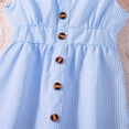 thumbnail image 5 of CUZIBR Summer Toddler Girl Dress Classic Plaid Flutter Sleeves V-Neck Button Down Checkered A-Line Fashionable Midi Dress For Kids Flowy Cozy Party Beach Dailywear,Sky Blue,8-9 Years, 5 of 8
